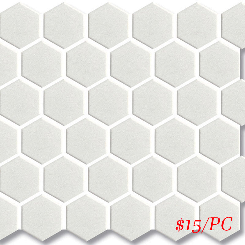 CHX WHT51G HEXAGON MOSAIC 51mm WHITE GLOSS (271X282MM PER SHEET)