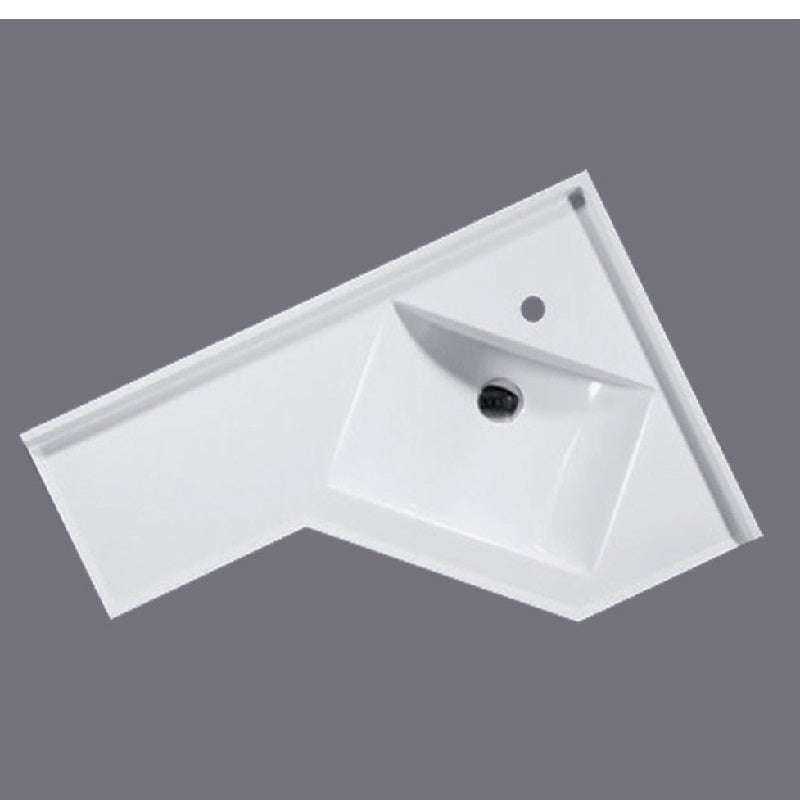 CN-9060-1TH Corner POLY MARBLE Vanity Top 900*600*180mm