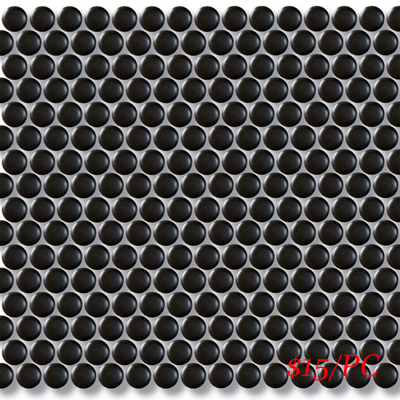 CPR BLK19G PENNY ROUND MOSAIC 19mm BLACK GLOSS (315X291MM PER SHEET)