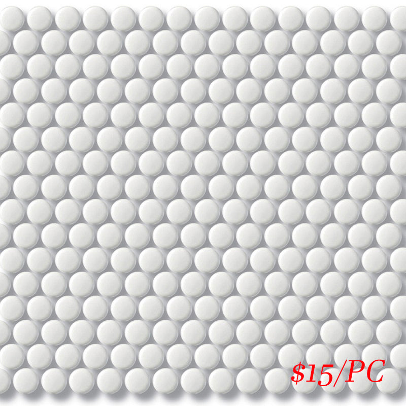 CPR WHT19G PENNY ROUND MOSAIC 19mm WHITE GLOSS (315X291MM PER SHEET)