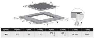 CARYSIL BUILT-IN CERAMIC HOB 90 CM