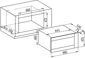 CARYSIL BUILT-IN BLACK OVEN 90CM