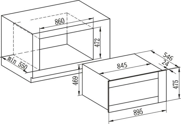 CARYSIL BUILT-IN BLACK OVEN 90CM