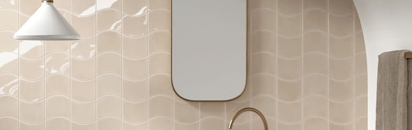 Wave Old Cream Gloss 120x120mm