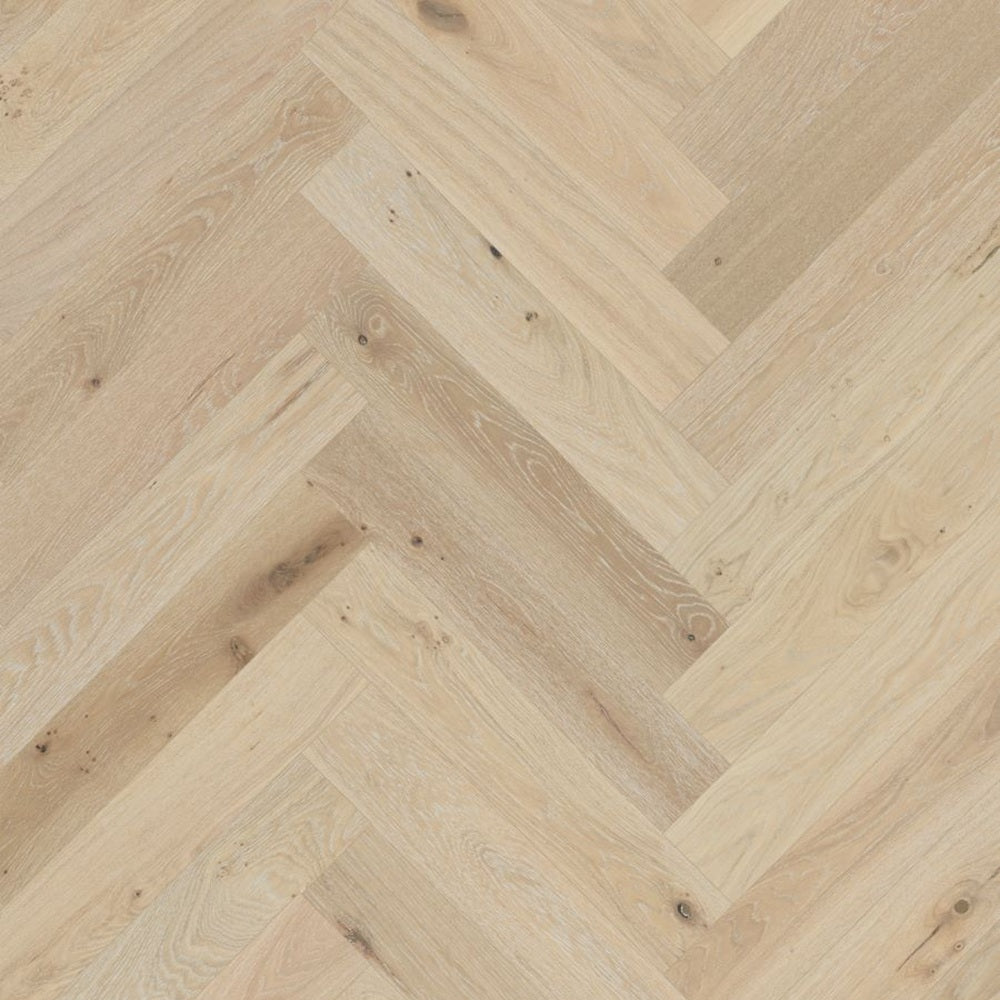 Crosswood European Oak Engineered Herringbone 600x127x14/3mm - Lime Wash