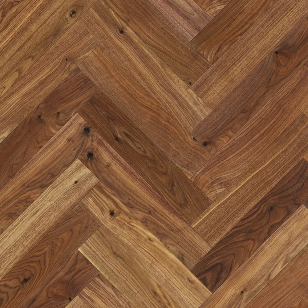 Crosswood European Oak Engineered Herringbone 600x127x14/3mm - American Walnut