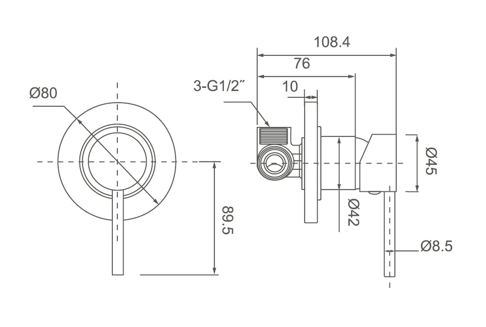 WT 509CBK JESS Shower Mixer in Matte Black