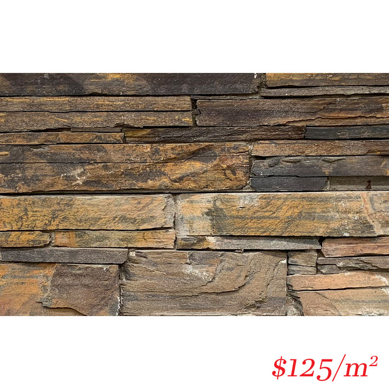 Stackstone - Dry Panel Bronzed Ember Flat 600×150×30-60mm