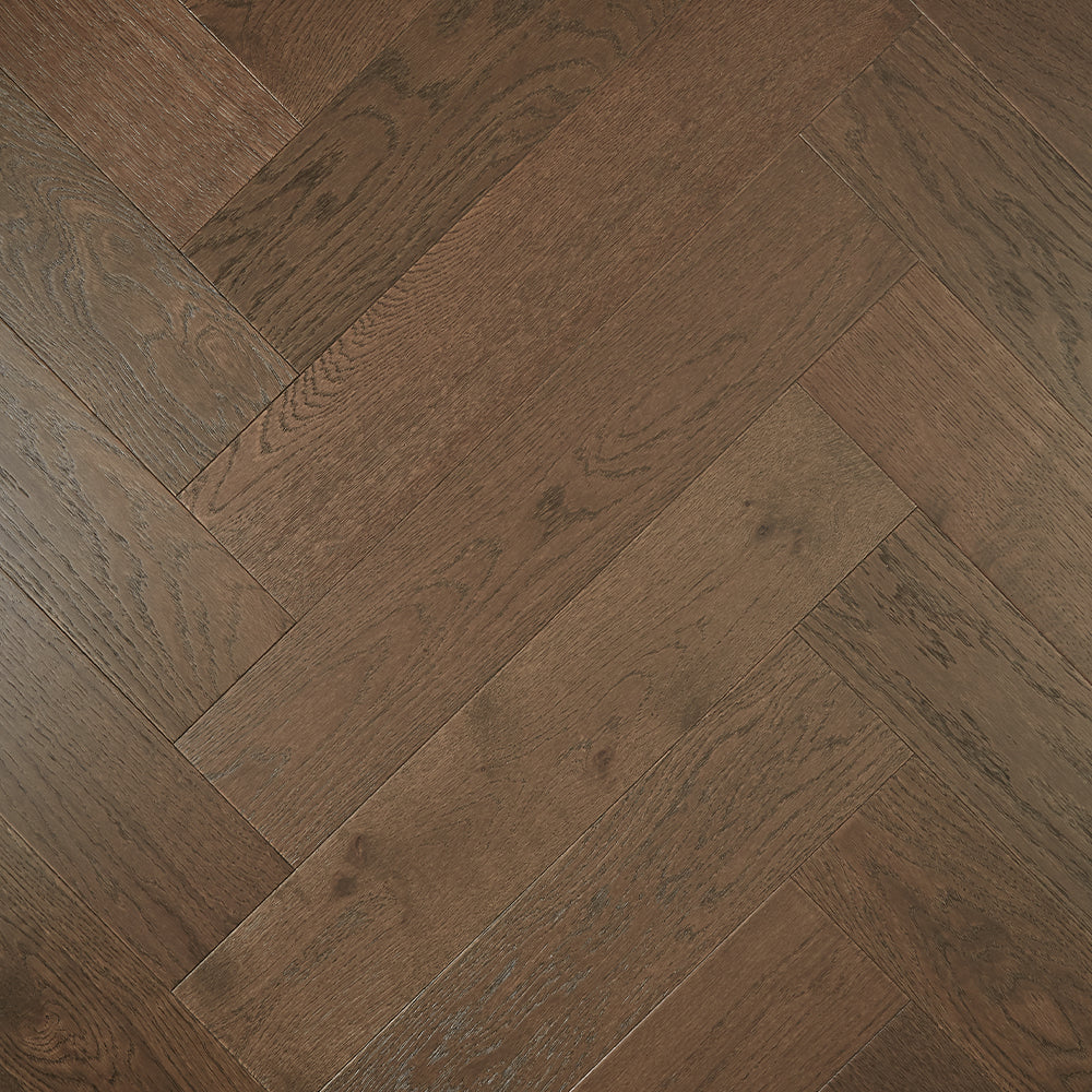 De Marque European Oak Engineered Herringbone 600x120x21/6mm - Dark Brown