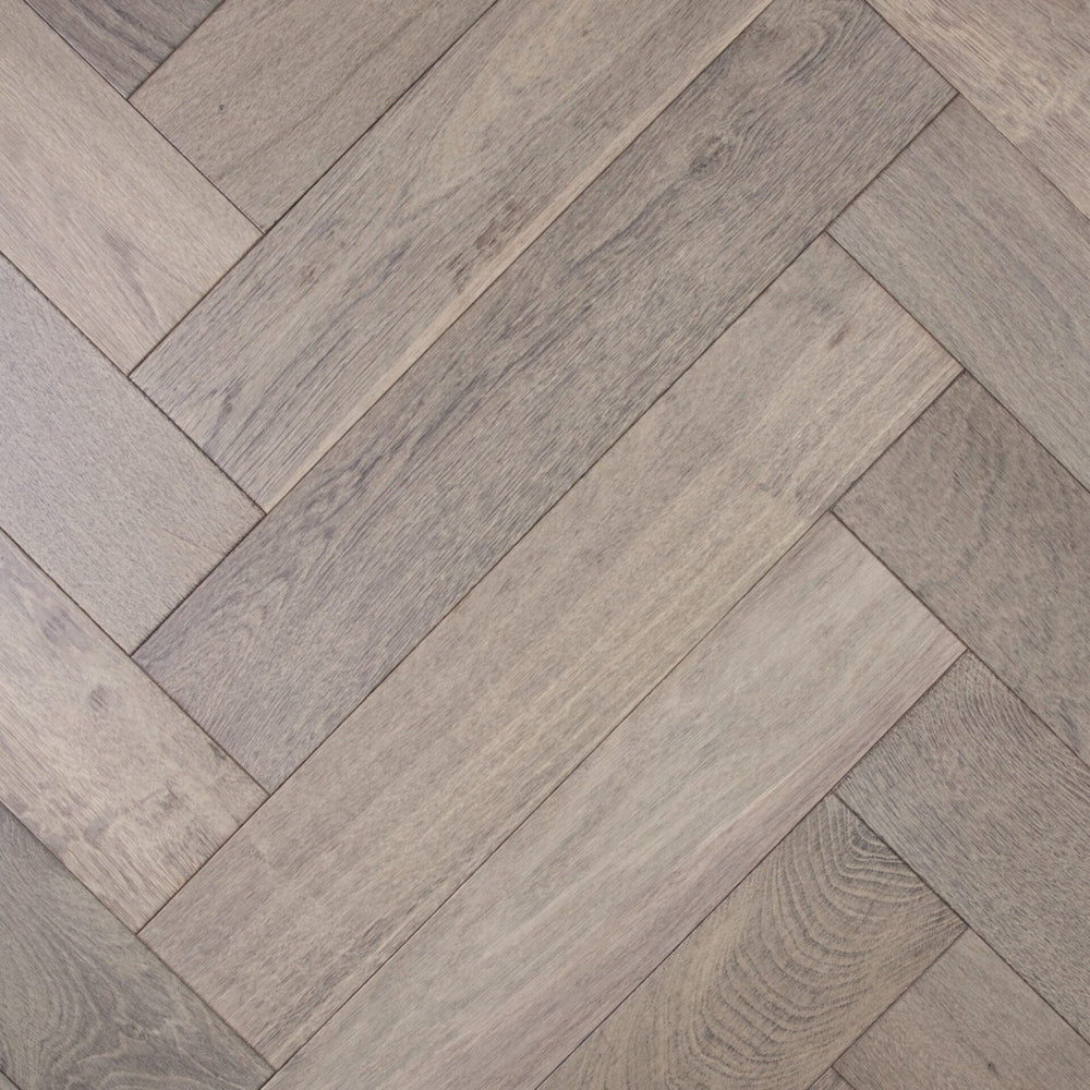 De Marque European Oak Engineered Herringbone 600x120x15/4mm - Storm