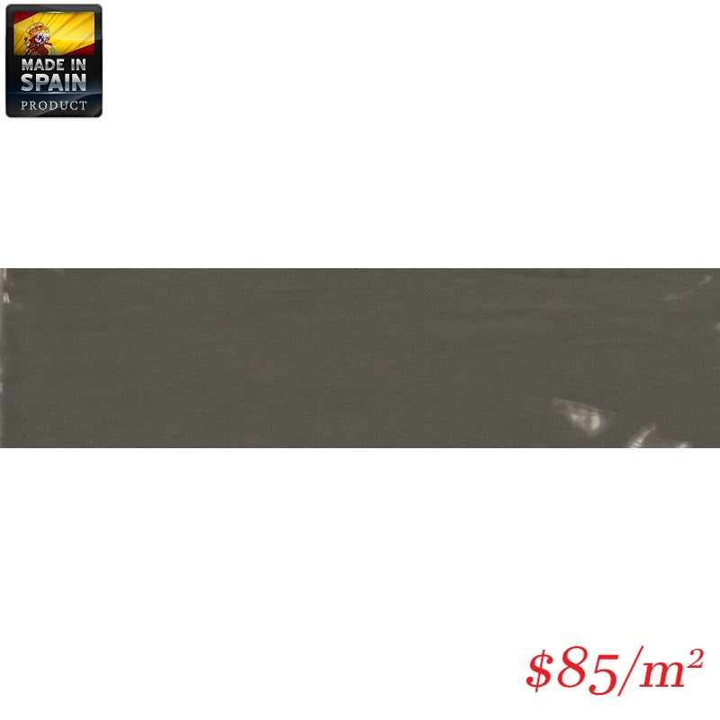EQU0006 COTTAGE SUBWAY DARK GREY GLOSS 75X300MM Made In Spain