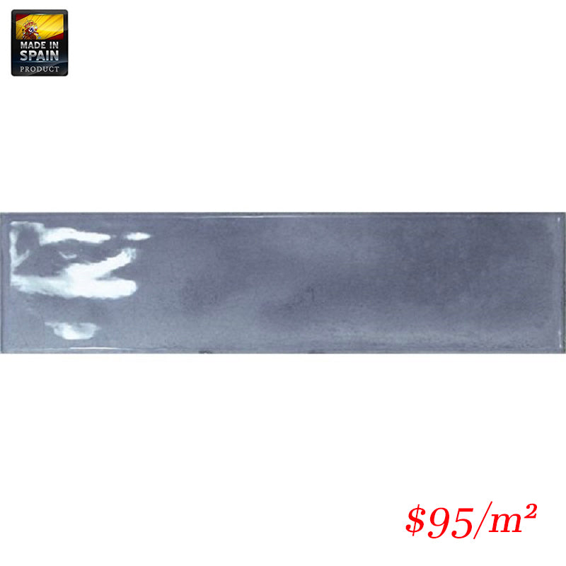 EQU0016 SPLENDOURS SUBWAY BLUE NIGHT GLOSS 75X300mm Made In Spain