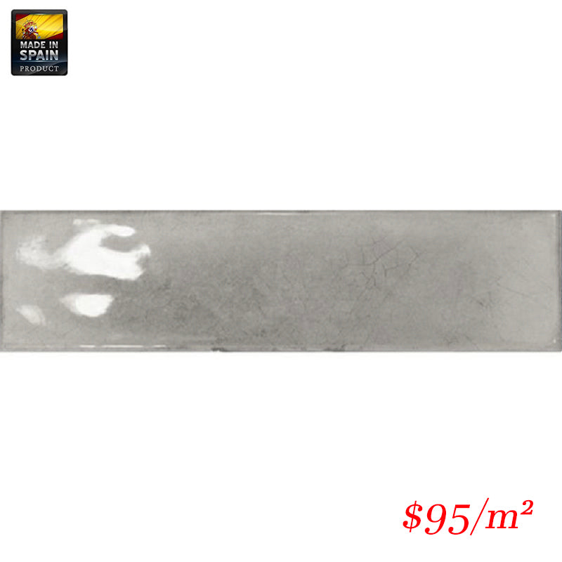 EQU0017 SPLENDOURS SUBWAY GREY GLOSS 75X300mm Made In Spain