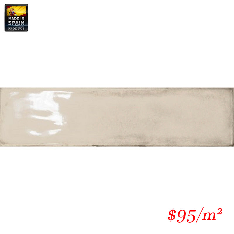 EQU0019 SPLENDOURS SUBWAY CREAM GLOSS 75X300mm Made In Spain
