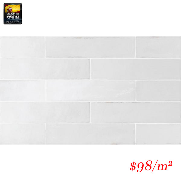 EQU0038 TRIBECA GYPSUM WHITE GLOSS SUBWAY 60X246MM