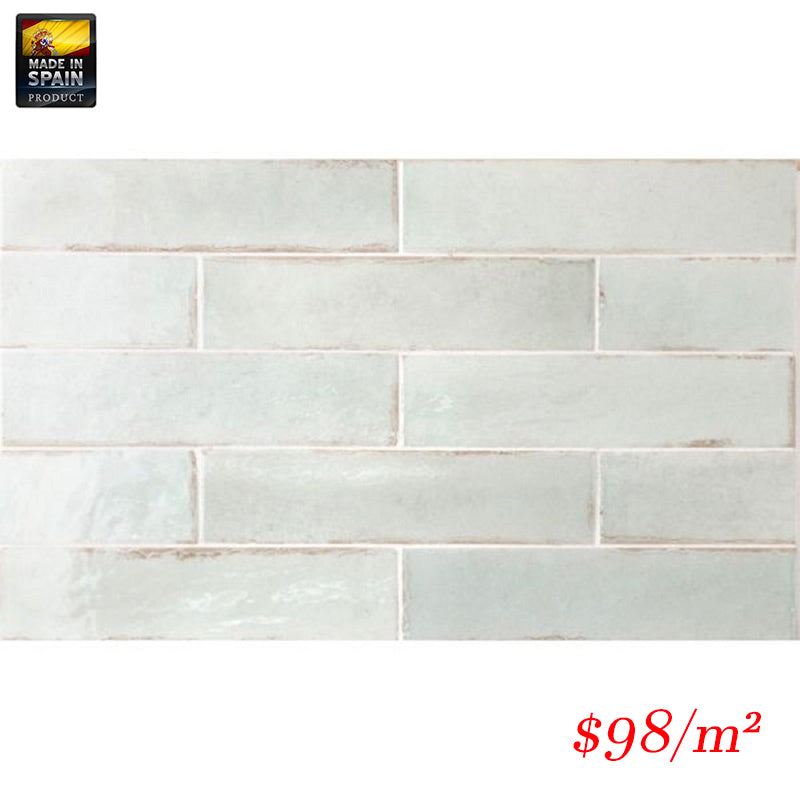 EQU0039 TRIBECA SEAGLASS MINT GLOSS SUBWAY 60X246MM