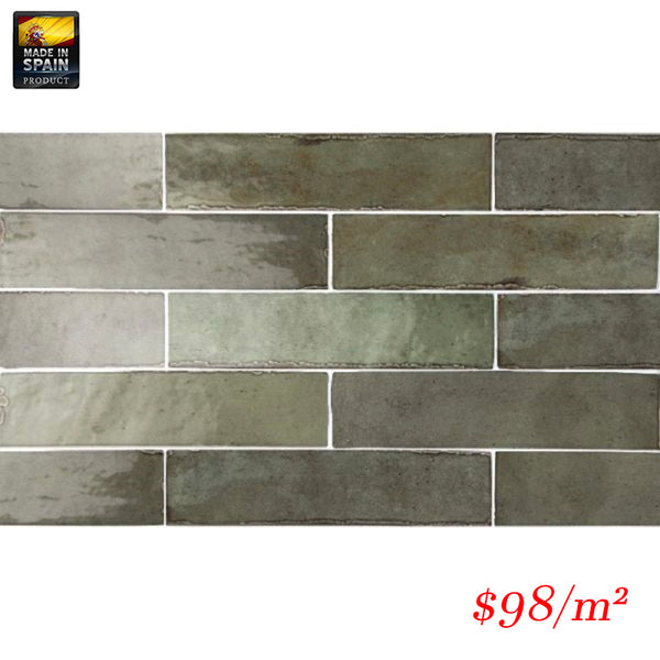 EQU0044 TRIBECA SAGE GREEN GLOSS SUBWAY 60X246MM