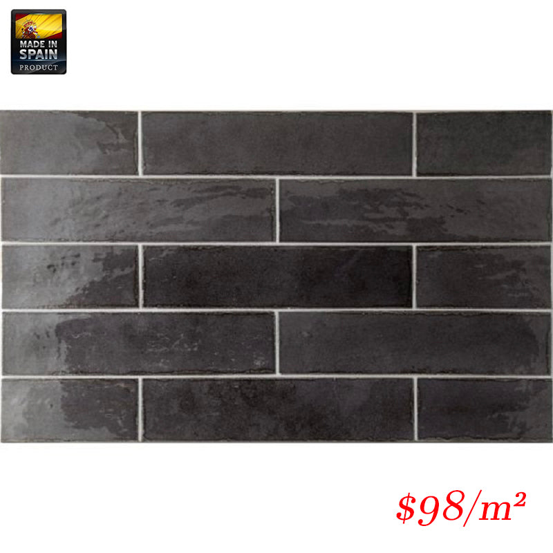 EQU0047 TRIBECA BASALT GLOSS SUBWAY 60X246MM