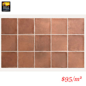 EQU0067 ARGILE COTTO MATT SUBWAY 100X100MM Made In Spain