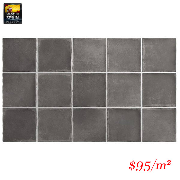 EQU0072 ARGILE DARK MATT SUBWAY 100X100MM Made In Spain