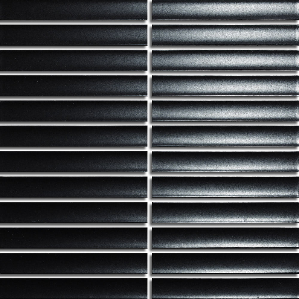 FINGER MOSAIC PLAIN BLACK CONCAVE 20X145 MATT