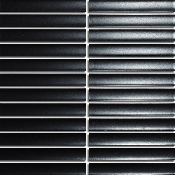 FINGER MOSAIC PLAIN BLACK CONCAVE 20X145 MATT
