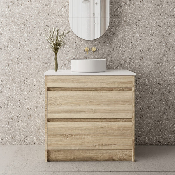 GLEN 900mm Natural Oak Floor Standing Vanity GLEN-FS900