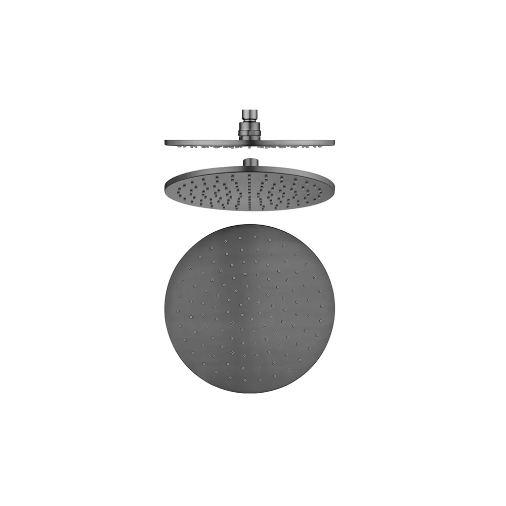 GM0010.SH ROUND GUN METAL GREY BRASS SHOWER HEAD 250MM (BRASS)