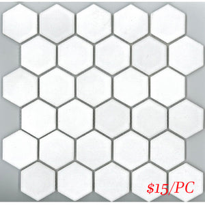 HEX503 22HE-MW HEXAGON SATIN WHITE 300X300MM