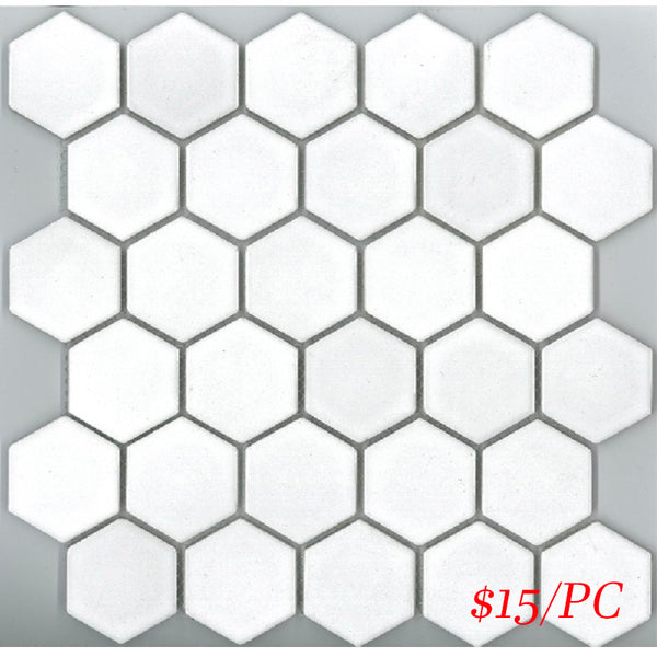 HEX503 22HE-MW HEXAGON SATIN WHITE 300X300MM