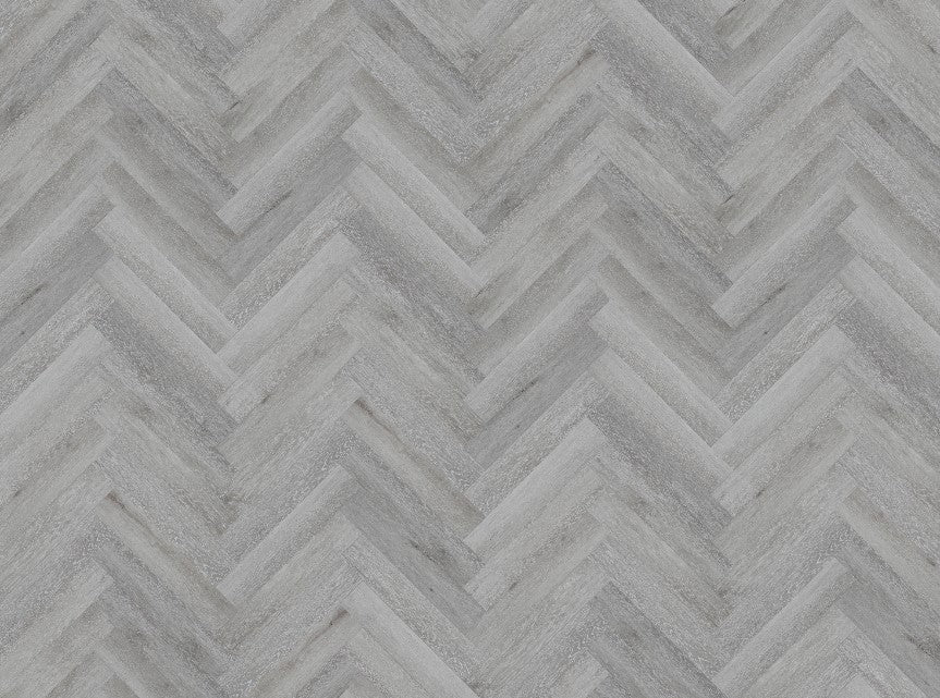 Obsidian 9mm Herringbone Hybrid Floor 625 x 125 x 9.0mm - Grey Leaf