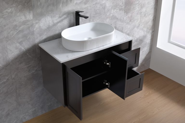 WH76-900WBM Luna Collection Vanity 900mm - Matt Black Single Bowl