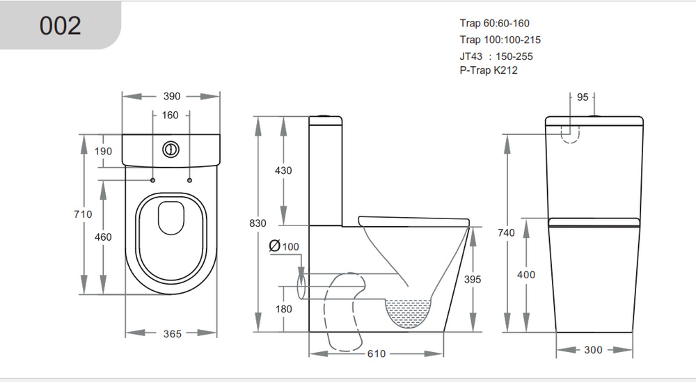 KDK002-B — Avery BTW KDK002-B Toilet Suite