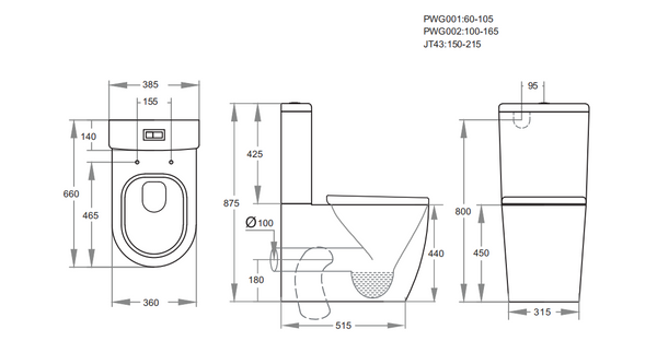 Elvera Ambulant RimlessToilet Suite KDK027R