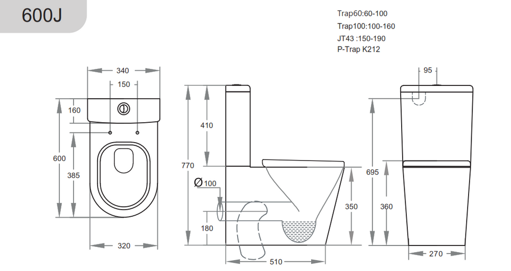 KDK600J Avis Rimless Junior Toilet Suite