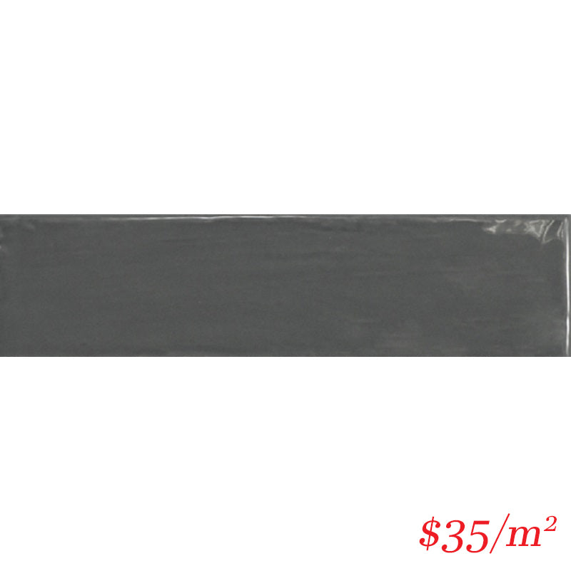 LEO0053 LODGE SUBWAY GLOSS DARK GREY 75X300MM