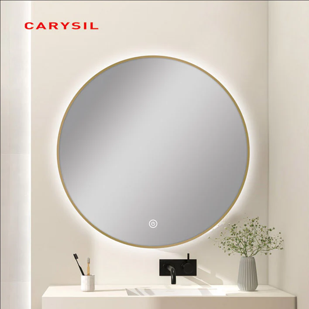 MS-R75B-G 750MM ROUND GOLD FRAMED CARYSIL LED MIRROR