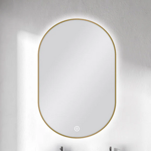 MS-RW6090B-G 600 X 900MM OVAL SHAPE GOLD FRAMED CARYSIL LED MIRROR