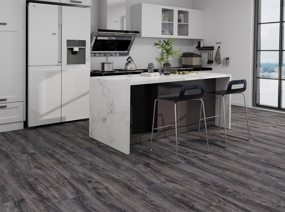 MTF Water resistant Laminate Flooring 1216x190x12mm - Grey Dark Oak