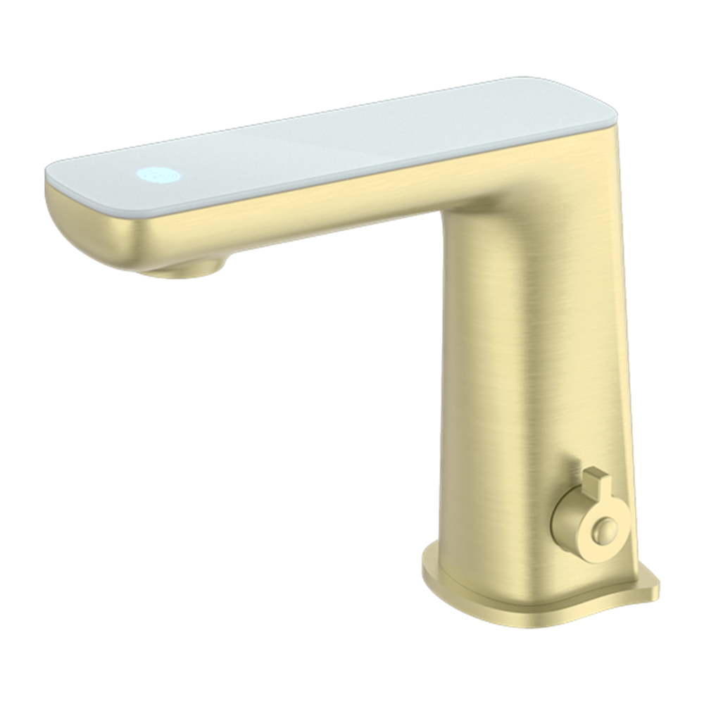CLAUDIA SENSOR MIXER WITH WHITE TOP DISPLAY BRUSHED GOLD (NR222102BG)