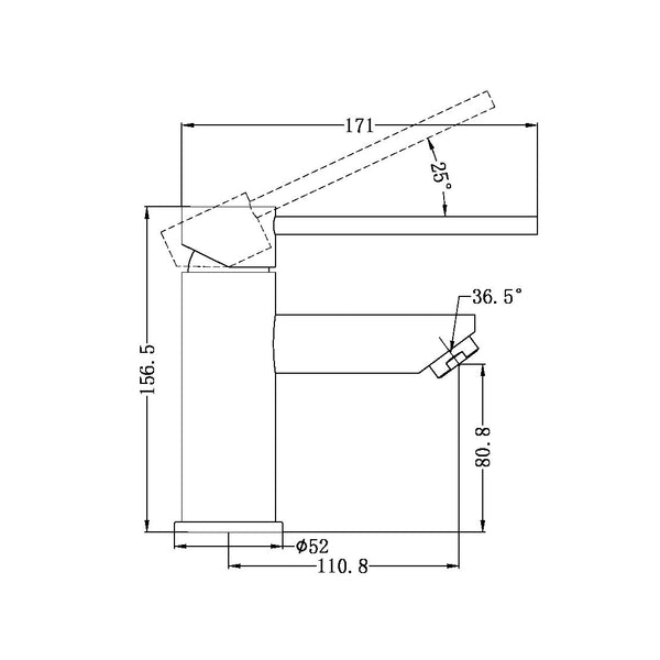 DOLCE CARE BASIN MIXER MATTE BLACK (NR250802bMB)