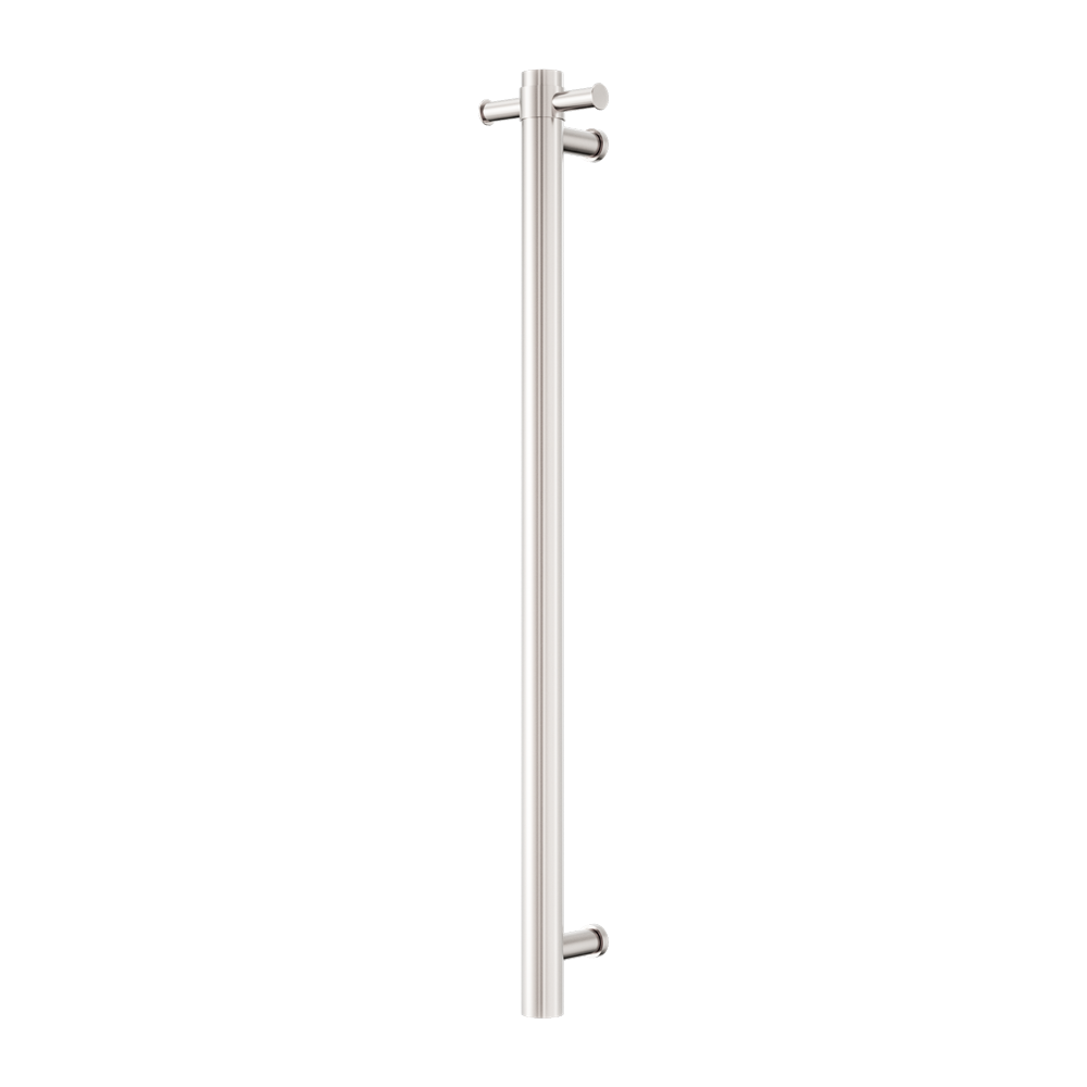 MECCA 240V SINGLE VERTICAL HEATED TOWEL RAIL BRUSHED NICKEL (NRV902HBN)