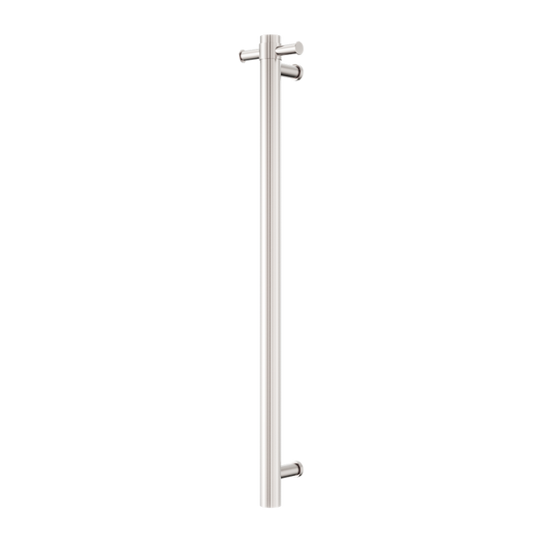 MECCA 240V SINGLE VERTICAL HEATED TOWEL RAIL BRUSHED NICKEL (NRV902HBN)