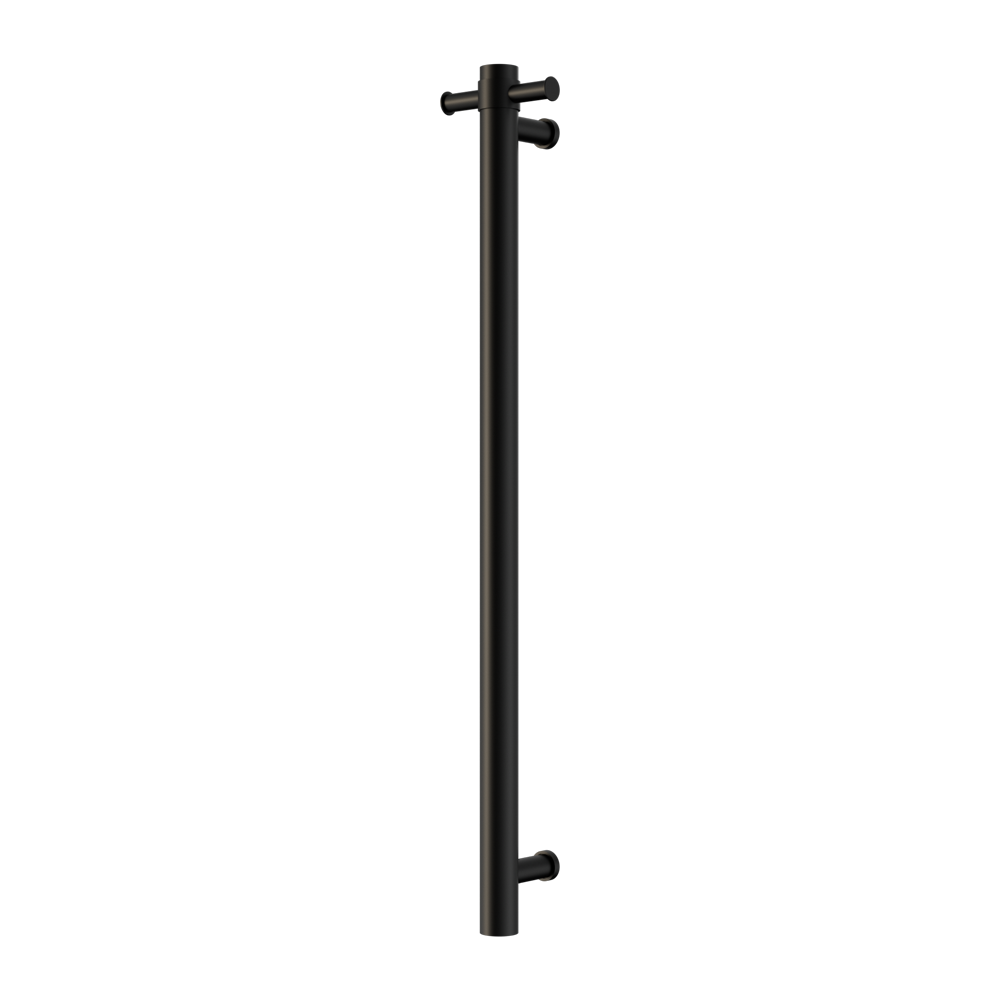 MECCA 240V SINGLE VERTICAL HEATED TOWEL RAIL MATTE BLACK (NRV902HMB)