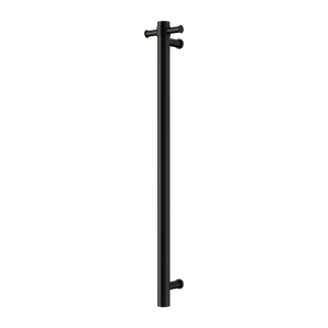 MECCA 240V SINGLE VERTICAL HEATED TOWEL RAIL MATTE BLACK (NRV902HMB)