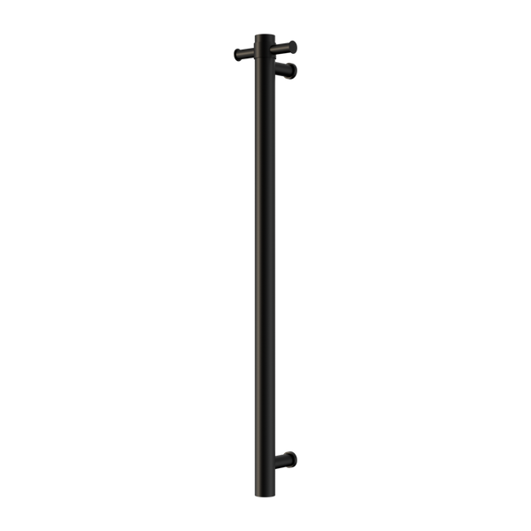 MECCA 240V SINGLE VERTICAL HEATED TOWEL RAIL MATTE BLACK (NRV902HMB)