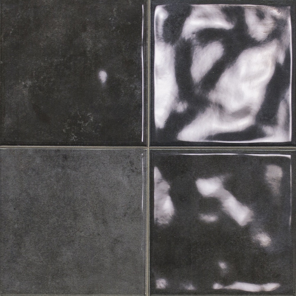 OMECHG22 OMEGA12 SCORED GRAFITO CHARCOAL GLOSS 243X243MM Made in Spain