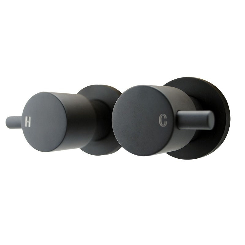 LUCID PIN Series Black Shower Wall Taps OX0007.ST