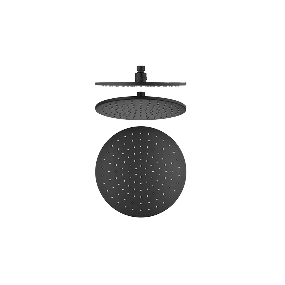 OX0010.SH ROUND BLACK BRASS SHOWER HEAD 250MM (BRASS)