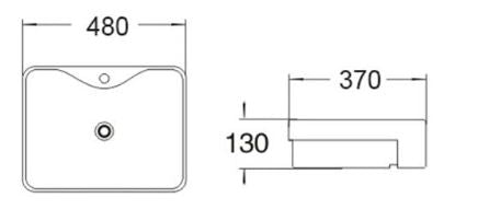 PSR4837 Semi-Reccessed Basin 480*370*130mm